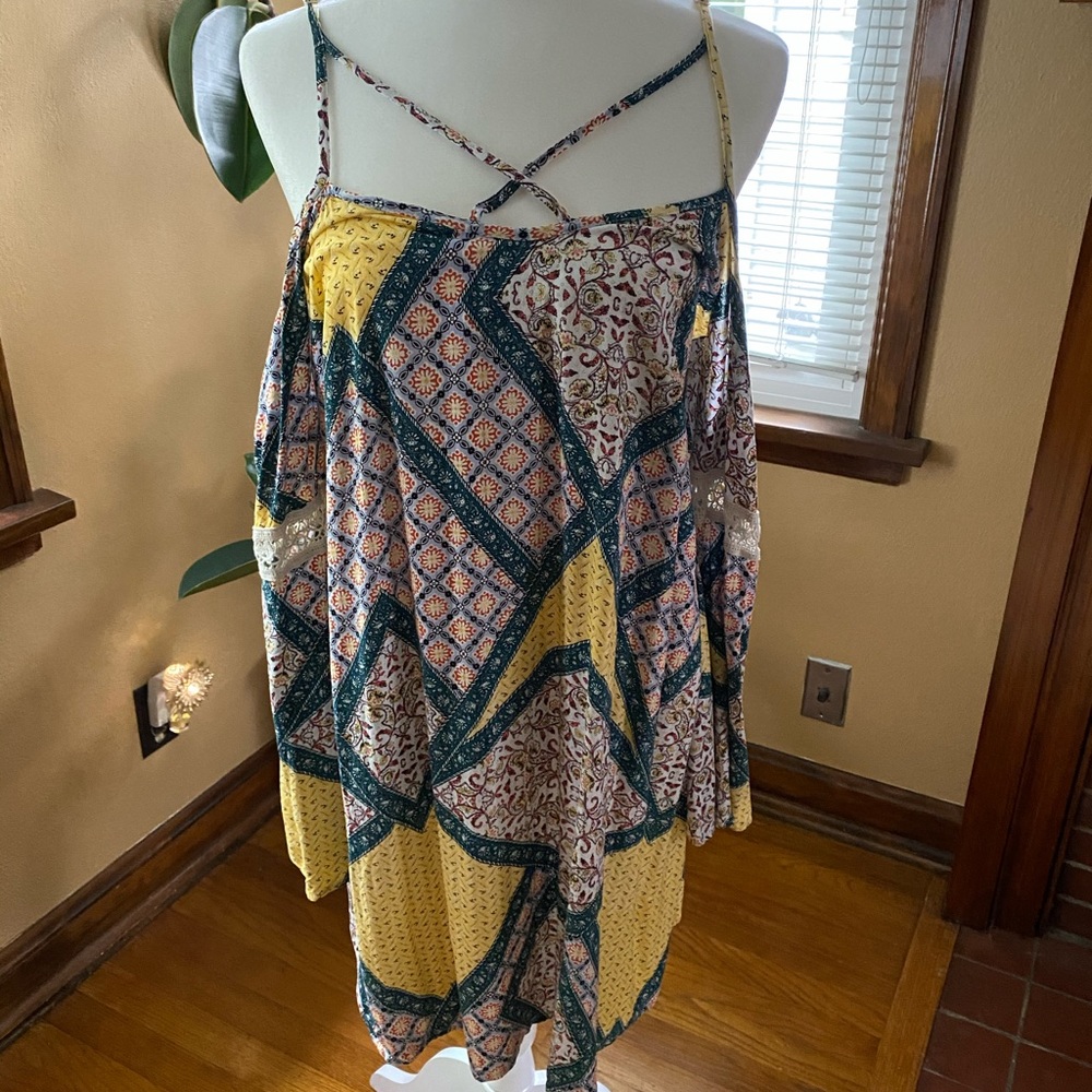 Exhiliration Boho Strappy Summer Dress sz L